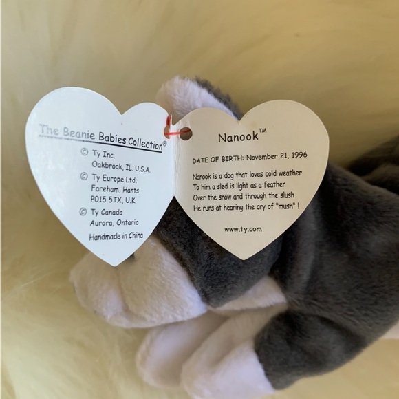 **NWT RARE COLLECTIBLE BEANIE BABY NANOOK NWT** - Picture 2 of 11